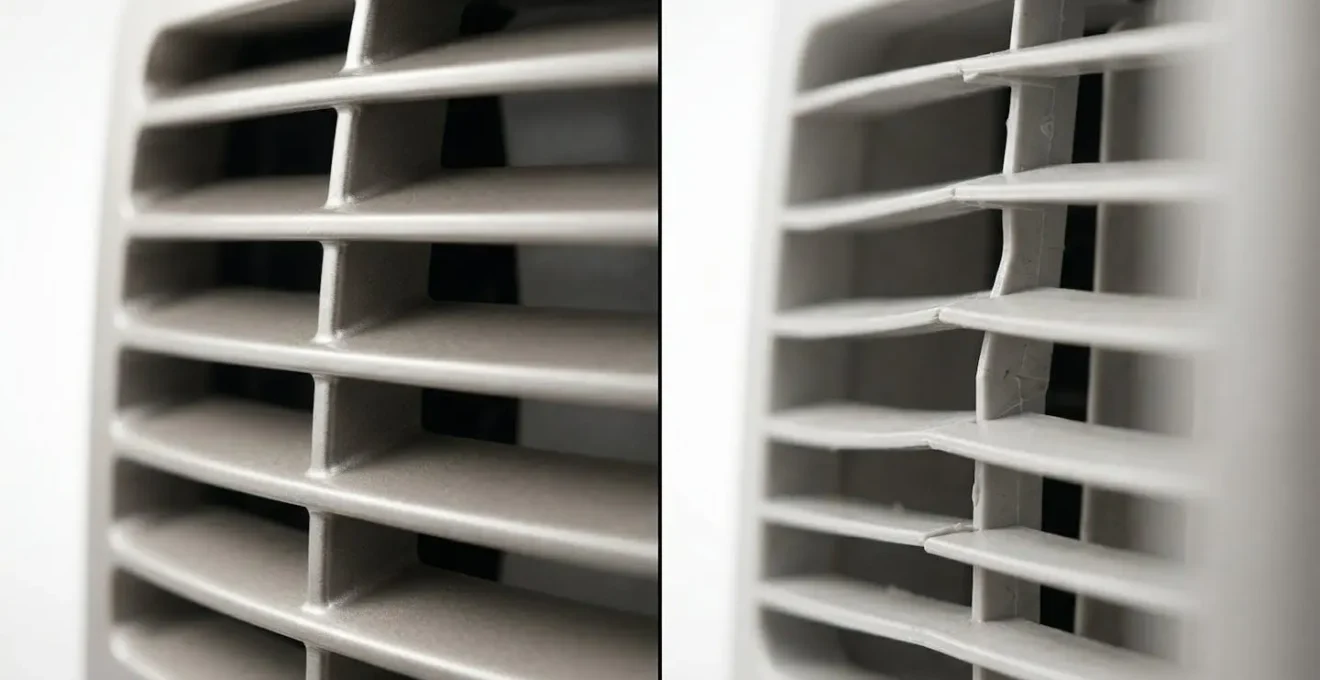 Comparaison côte à côte de deux unités de climatisation intérieures de qualités différentes