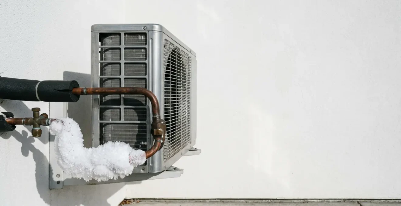 Détection d'une fuite de fluide frigorigène sur une climatisation avec formation de givre visible