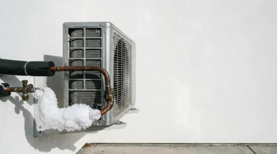 Détection d'une fuite de fluide frigorigène sur une climatisation avec formation de givre visible