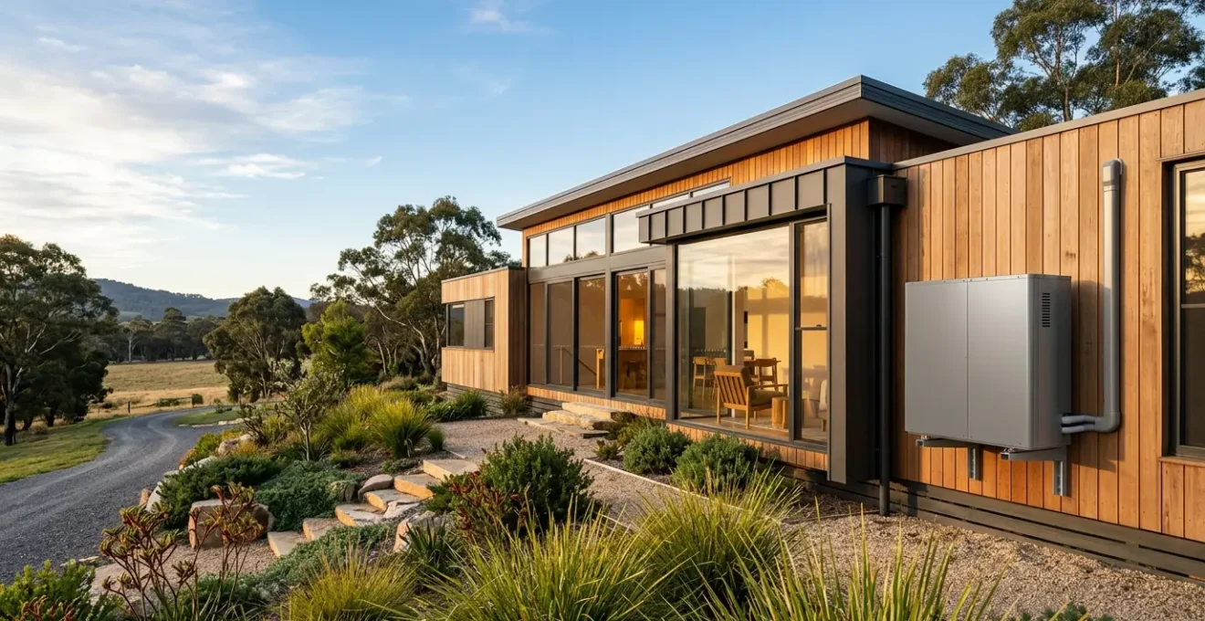 Installation moderne d'une pompe à chaleur air-air avec unité extérieure sur une maison contemporaine baignée de lumière naturelle