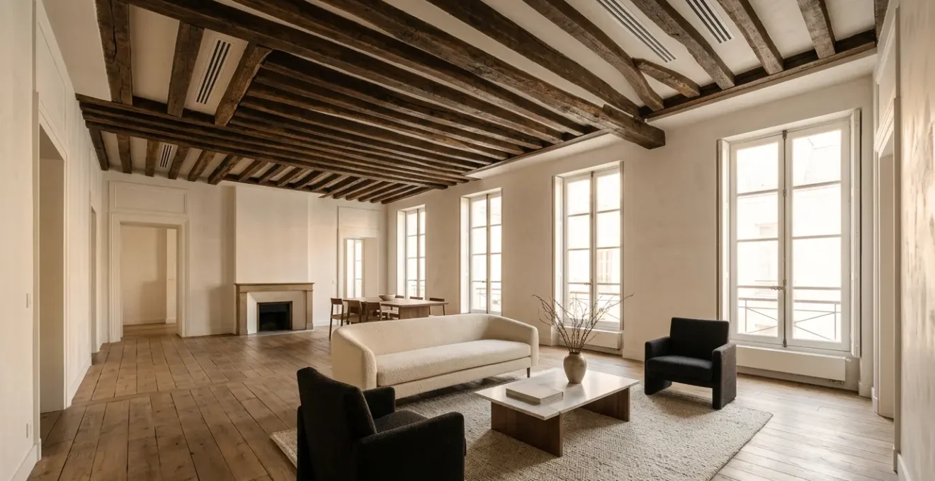 Installation discrète d'un système de climatisation gainable dans un plafond rénové